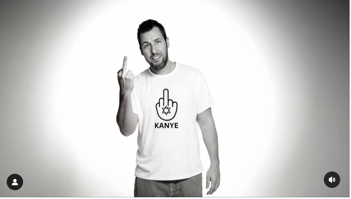 In AI video, Jewish celebrities from Scarlett Johansson to Adam Sandler give Kanye the middle finger